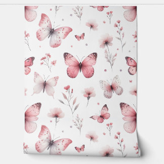 Papier Peint Papillon Rose