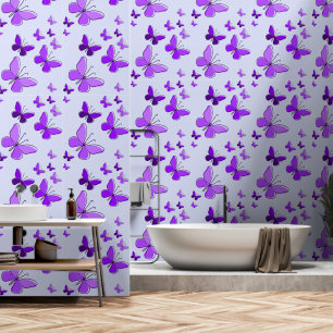 Papier Peint Papillon violet magique Flutter Azureish Blanc