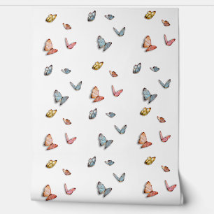 Papier Peint Papillons colorés volants