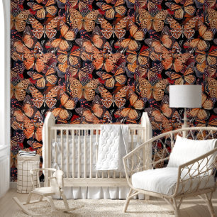 Papier Peint Papillons orange
