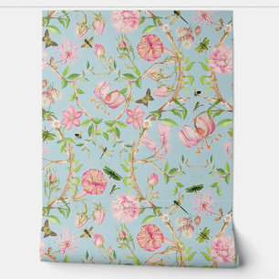 Papier Peint Papillons Vintages tropicaux Jardin Chinoiserie