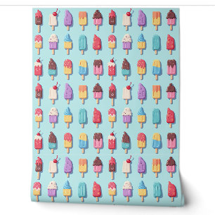 Papier Peint Parade de Popsicle dans la crème glacée bleue III