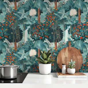 Papier Peint Paradis tropical turquoise