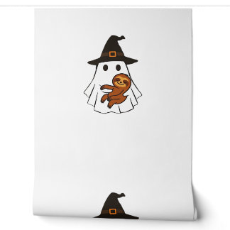 Papier Peint Paresseux Halloween Fantôme Sorcière Chapeau Amour