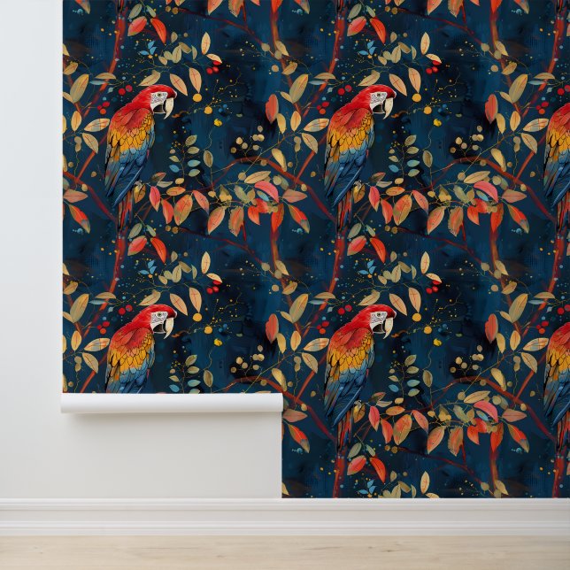 Papier Peint Parrot Macaw Jungle tropicale (Application)