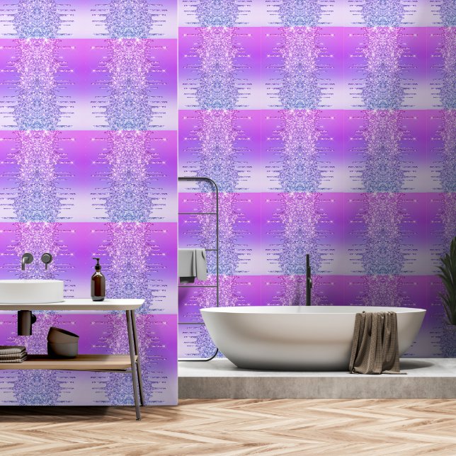 Papier Peint Parties scintillant de néon rose violet, gouttes é (Salle de bain)