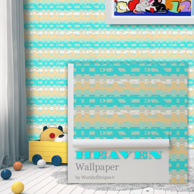 Papier Peint Pastel doux Turquoise Beige moderne Motif du Ciel (Créateur téléchargé)