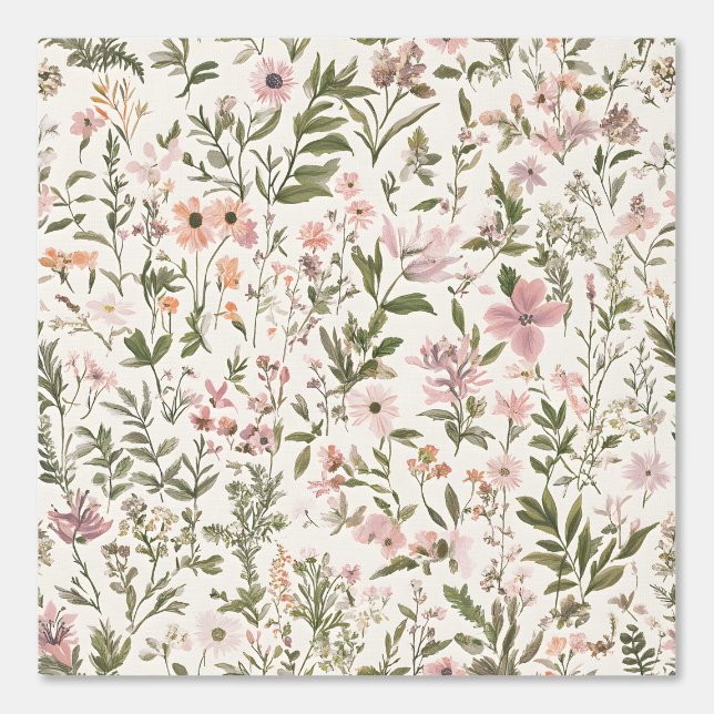 Papier Peint Pastel Elegant violet \ Fleurs sauvages roses (Recto)