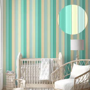 Papier Peint Pastel Mint Peach verticaux Grilles Peigne bâton