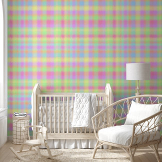 Papier Peint Pastel Rainbow Cute Tartan