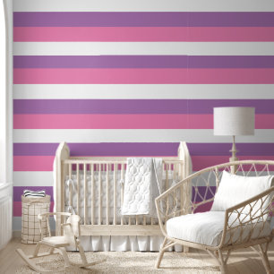 Papier Peint Pastel Striped Motif Horizontal rose violet