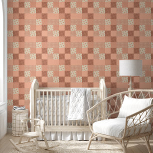 Papier Peint Patchwork Rose Rétro