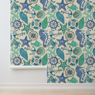 Papier Peint Patters de Teal Sea Animals
