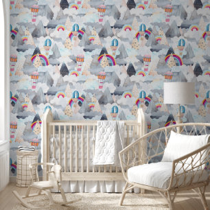 Papier Peint Paysage de montagne mignonne Chaud Air Balloon Nur