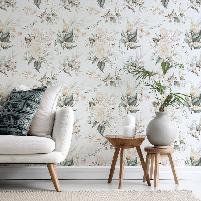Papier Peint Pearl Blush Floral Elegance Motif ID989 (Créateur téléchargé)