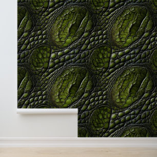 Papier Peint Peau de crocodile vert sophistiquée