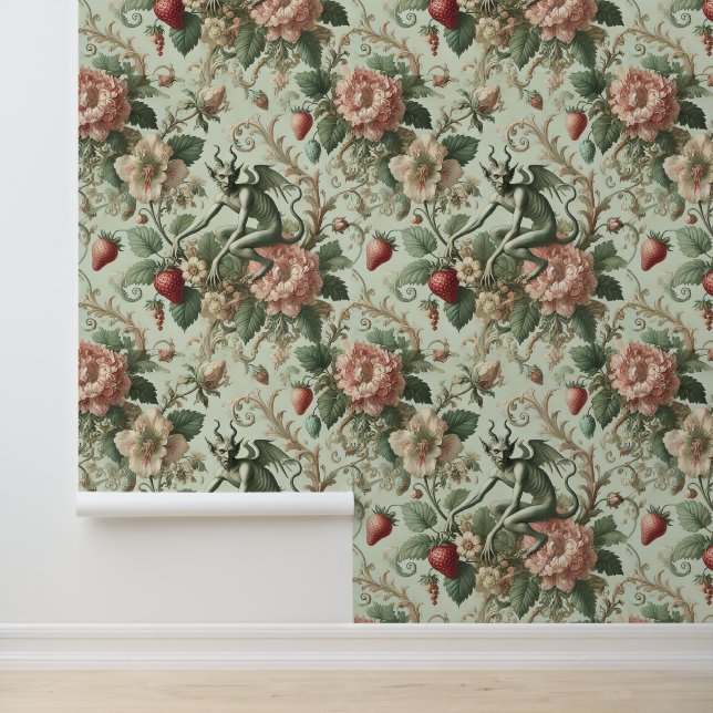 Papier Peint Péchés fraises - gothique baroque (Application)