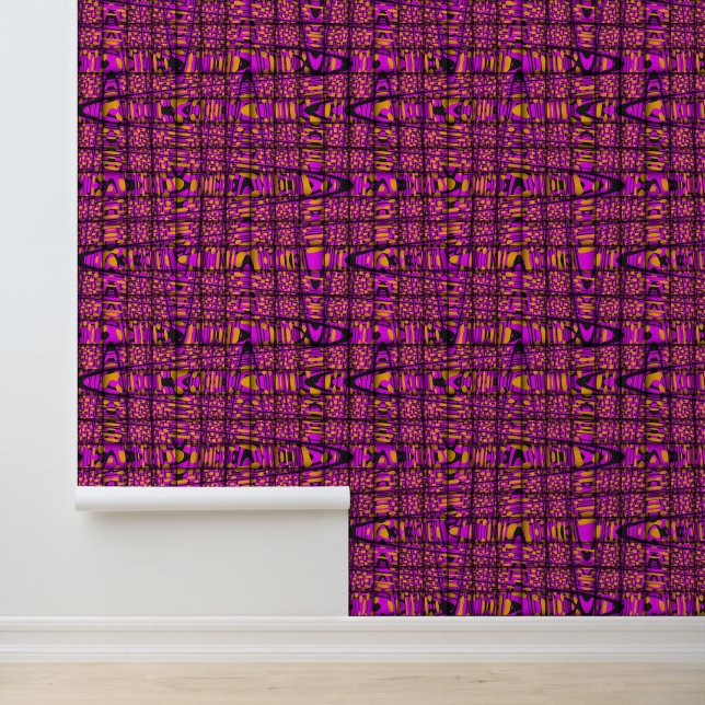 Papier Peint Peel Bâton rose violet orange Motif tressé (Application)