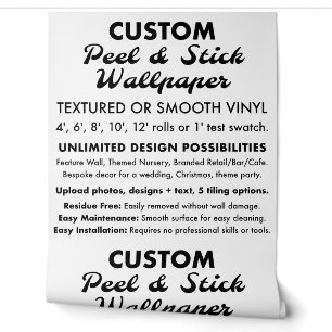 Papier Peint Peel et bâton de vinyle lisse personnalisé
