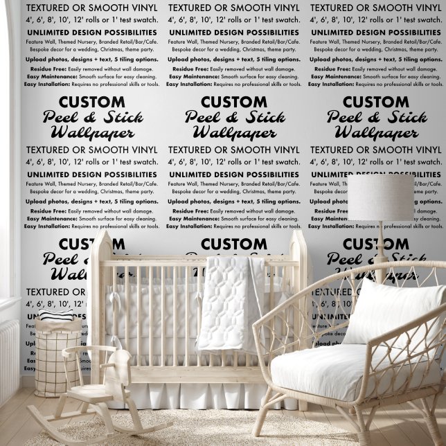 Papier Peint Peel et bâton lisse 2' x 12' personnalisés (Enfants)