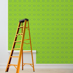 Papier Peint Peel et bâton motif graphique en diamant vert