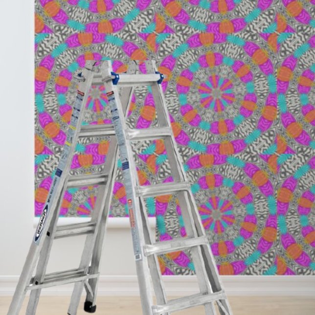 Papier Peint Peel et Stick cercles multicolores zèbre motif (Peel and Stick multi-colored circles zebra pattern Wallpaper)