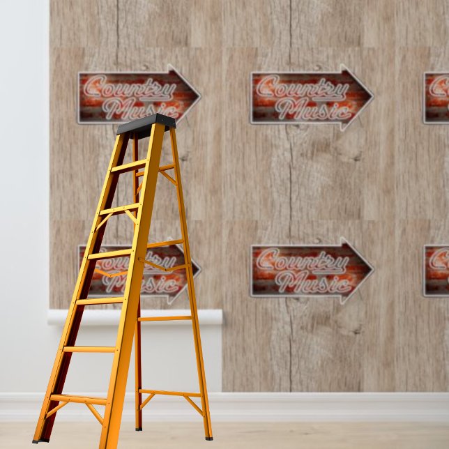 Papier Peint Peel et Stick signe en bois de musique country (Peel and Stick country music wood sign Wallpaper)