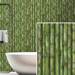 Papier Peint Peinture Brown en bambou vert