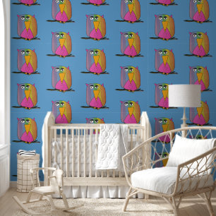 Papier Peint Peinture de hibou par enfants