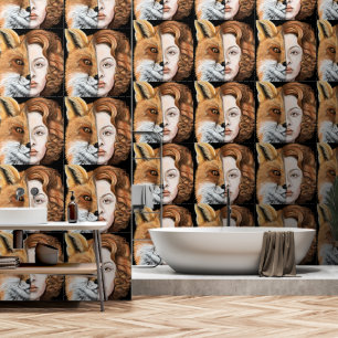 Papier Peint Peinture Foxy Lady Art