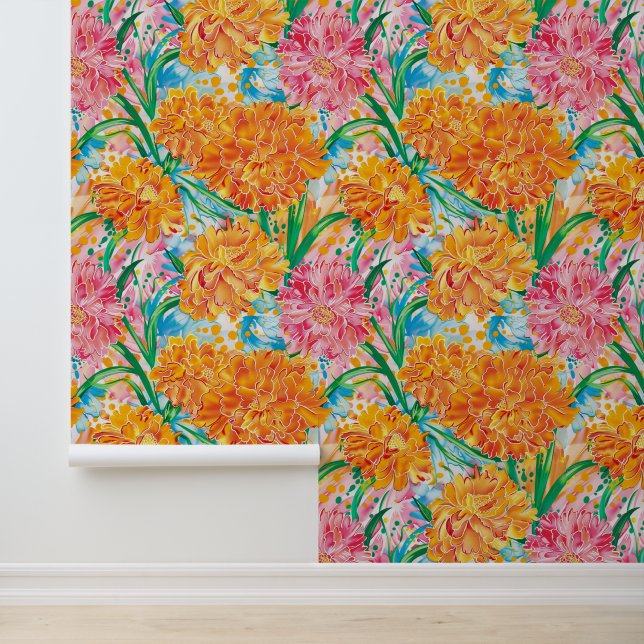 Papier Peint Peinture Marigold Meadow (Application)
