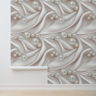 Papier Peint Perles et satin