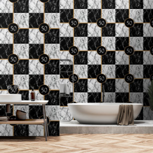 Papier Peint Personnalisé Votre Design Marbre noir blanc