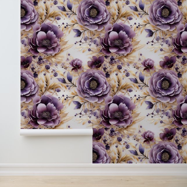 Papier Peint Pétale Violet Sérénité Peel Et Bâton (Application)