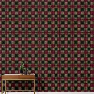 Papier Peint Petit Goth Art Nouveau Rose et Dahlia Reds