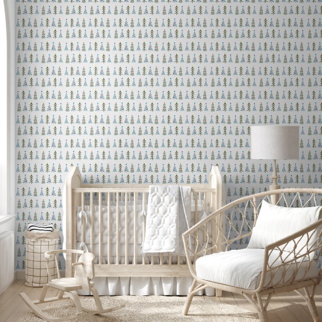 Papier Peint Petits arbres de Noël Vintage (Enfants)