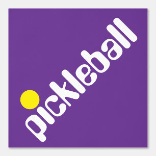 Papier Peint PICKLEBALL Blanc Diagonal Sur Royal Purple