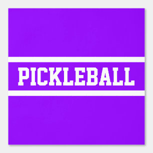 Papier Peint PICKLEBALL White Racing Stripes Sur Violet Clair