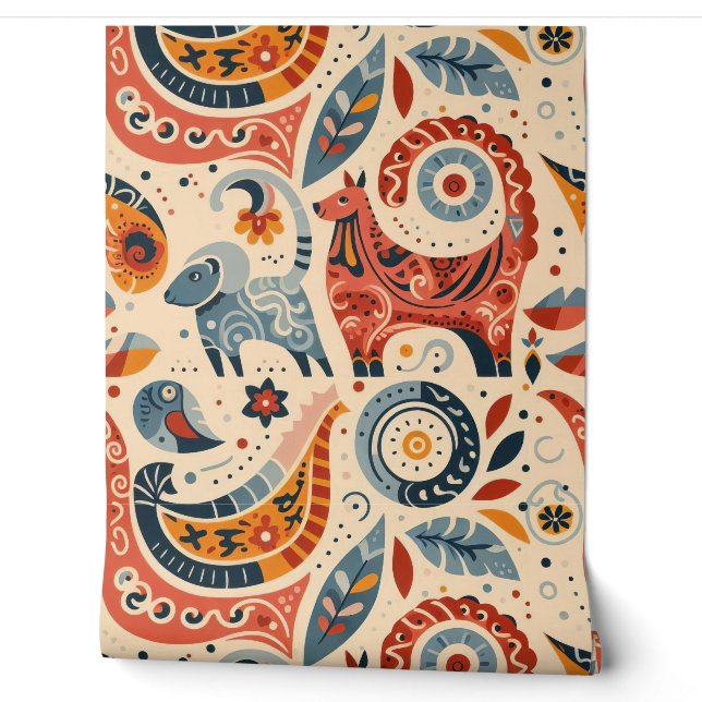 Papier Peint Pièce de l'enfant Paisley V3 (Déroulement)