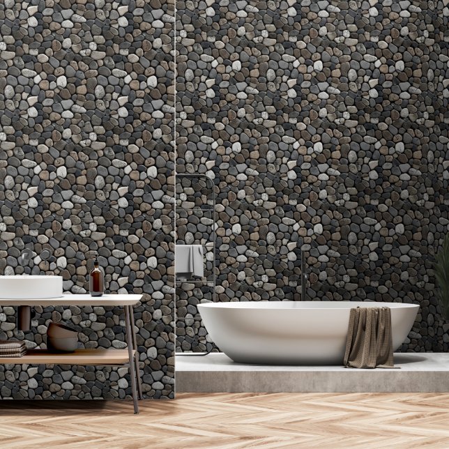 Papier Peint Pierre de galet (Salle de bain)