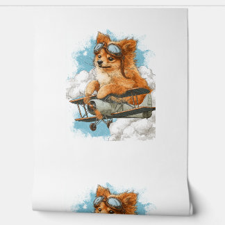 Papier Peint Pilote Poméranien - Ace Dog Volant