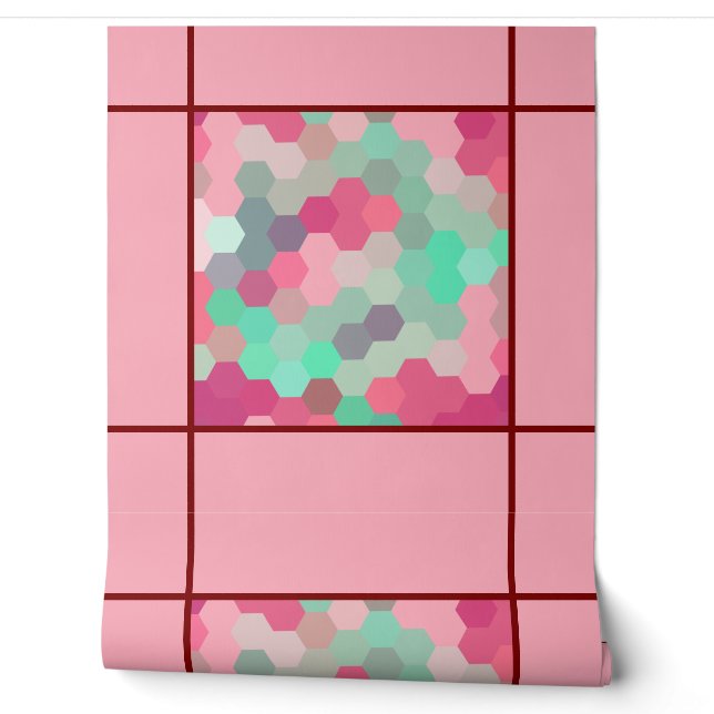 Papier Peint Pink hexagone (Déroulement)