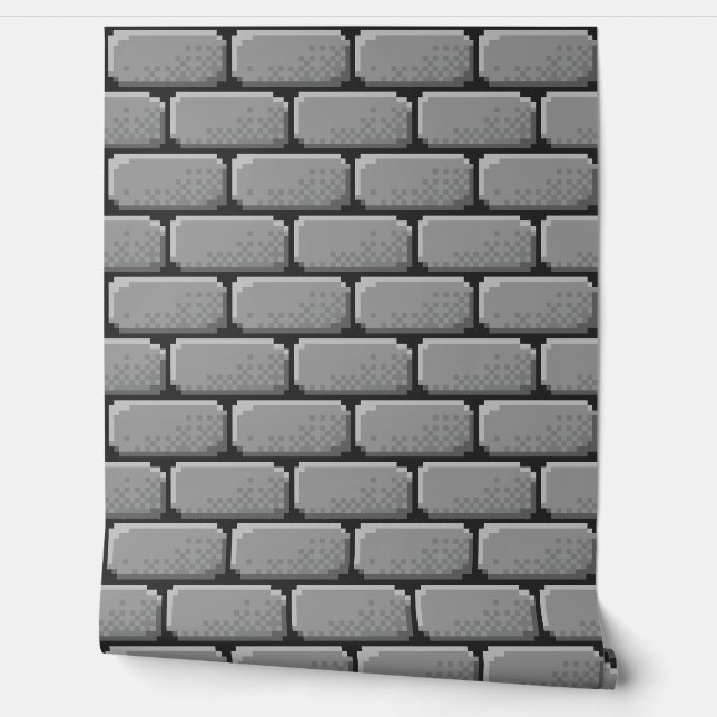 Papier peint Pixel-Art "STONEBRICKS" 8 bits Var01A (Déroulement)