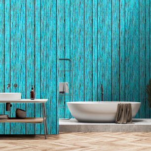 Papier Peint Plage de campagne rustique en bois turquoise