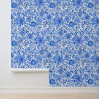 Plage de Preppy Palm Bleu & Fleurs blanches