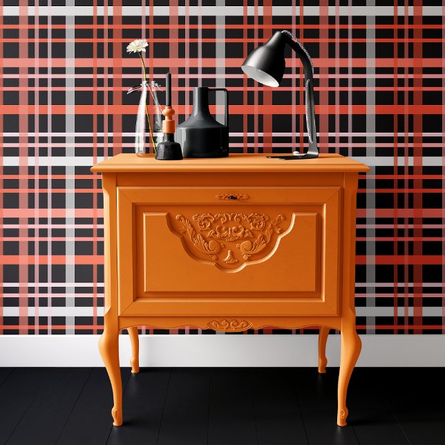 Papier Peint Plaid à Halloween rose, orange et noir tendance (Créateur téléchargé)