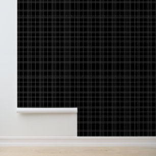 Papier Peint Plaid Charbon de bois et noir Peel et coller 