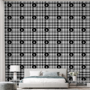 Papier Peint Plaid Noir et Blanc Classique