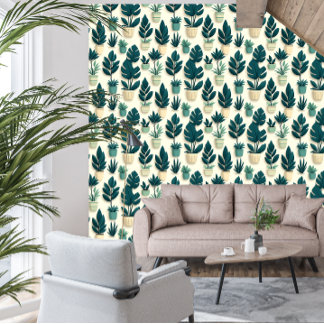 Papier Peint Plante de maison botanique moderne pour Airbnb de 