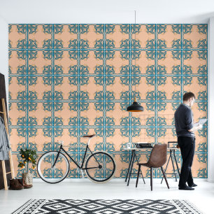 Papier Peint Poche et Teale Art Nouveau Carrelage